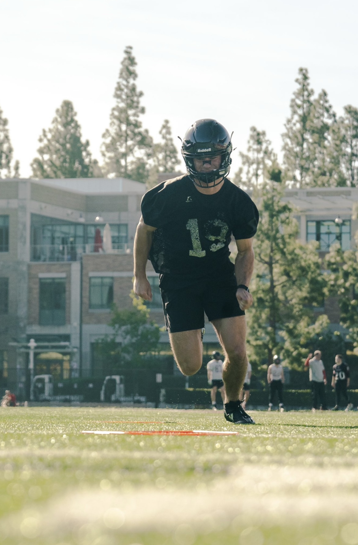 Carter Williams running at Chapman football practice